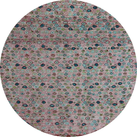 Ahgly Company Machine Washable Indoor Round Abstract Dark Goldray Area Rugs, 5' Round