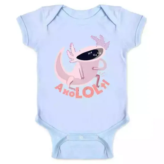 Axololtl Laughing Axolotl Baby Bodysuit Cute Baby Onesie, BABY BODYSUIT LAT 4424