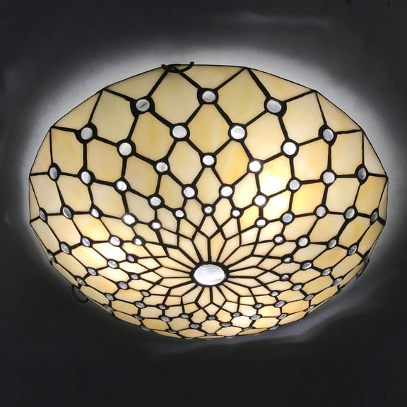 Capulina 3-Light 16" Tiffany Flush Mount Ceiling Light