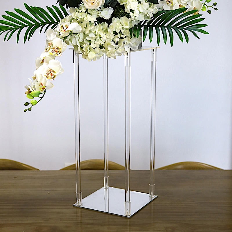 3 x 29cm Tall Blue Plastic Vases Flower Plant Flower Pots Home Kitchen Table Top 