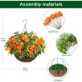 thumbnail image 6 of Artificial Hanging Flowers,Fake Orchid Flowers Branches Real Touch for Outdoor Indoor,Artificial Plants in Coconut Lining Hanging Baskets for Patio Garden Decor(Orange), 6 of 6