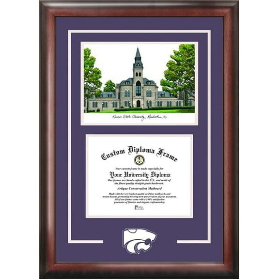 Campus Images KS998SG-1185 8.5 x 11 in. Kansas State Wildcats Spirit Graduate Diploma Satin Mahogany Frame