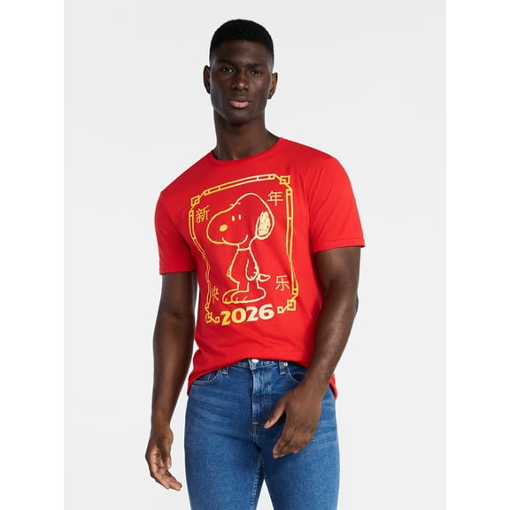 Peanuts Snoopy Men's and Big Men's Lunar New Year Graphic Tee, Sizes S-3XL