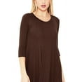 thumbnail image 4 of Women's Plus Size Round Neck 3/4 Sleeves Solid A-Line Midi Dress, 4 of 4