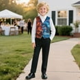 thumbnail image 3 of Garronmavis Ice and Fire Boys Suit Vest Warm Dinosaur V Neck Adjustable Back Strap Vests Lightweight Sleeveless Slim Fit Casual Vests Outfit Fashion Boy's 3 Button Formal Suit Vest, 3 of 7