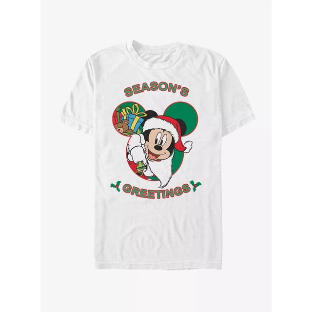 Disney Mickey Mouse T-Shirt Graphique Blanc de Vacances Toutes Tailles P-5TG