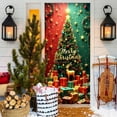 thumbnail image 5 of Uutvery Christmas Door Cover with Santa Claus Design, 35x72 Inch Polyester Fabric for Indoor Outdoor Decoration, Holiday Party Home Office Decor Photography, 5 of 6