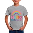 thumbnail image 3 of Boys Short Sleeve Graphic T Shirts, Kindergarten Letter Printed Crewneck Tops, Back to School First Day Casual Kids Tees, 3 of 5