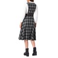 thumbnail image 3 of INSPIRE CHIC Plaid Overall Dress for Women's Sleeveless A-Line Pinafore Dress with Vintage Style L Black, 3 of 5