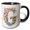 Black/White, variant on 3drose, Pretty Watercolor Floral Monogram Letter G, 11oz Two-tone Black Mug