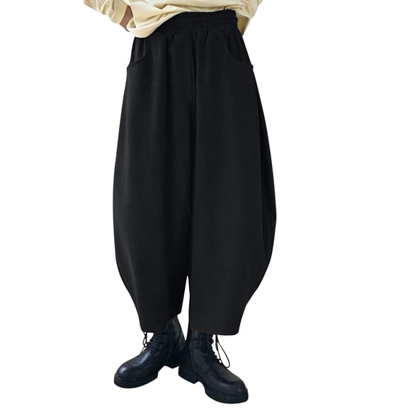 XDIAHBPL Casual Pants For Women Womens Pants Corduroy Barrel Pants Wide Leg Vintage Mid Baggy Pants