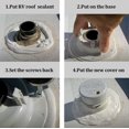 thumbnail image 5 of Juego de 2 tapas de ventilación para caravanas, tapa de ventilación de alcantarillado, cubierta de plástico para techo de caravana de 1 a 2 3/8 pulgadas, color blanco, 5 of 5