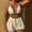 White, variant on Womens Bikini Swimsuits Sevevn Women's Bikini Swimsuit Three-piece Set Halter Loose Shorts Beach Bathing Suit White S