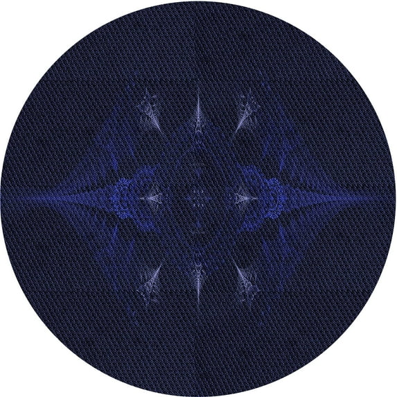 Ahgly Company Indoor Round Patterned Night Black Area Rugs, 5' Round
