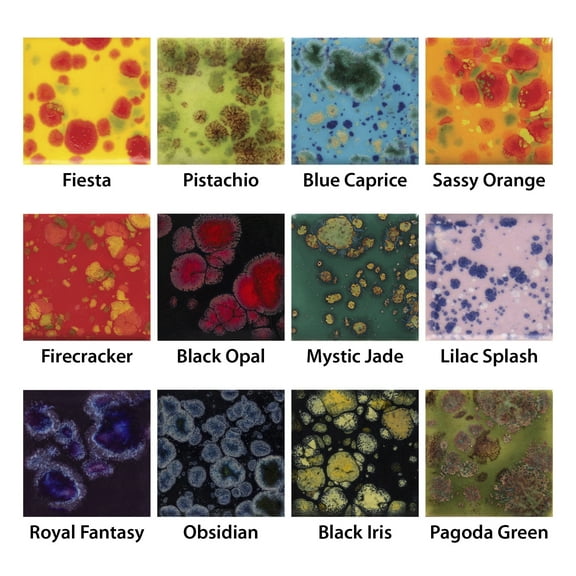 Sax Colorburst Glazes, 1 Pint Containers, Assorted Colors, Set of 12