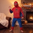 thumbnail image 7 of Superhero Full Zip Face Mask Sweatshirt Spider Print Long Sleeve Hooded Top Graphic Activewear for Halloween Party Streetwear Performance Costume L, 7 of 7