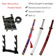 31 inches Wooden Blade Sword Set with Black Belt and Holder
