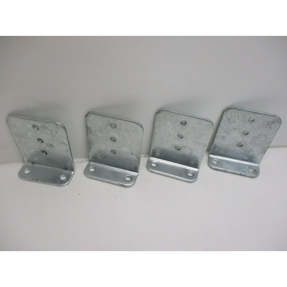 (4) Vertical Pontoon Boat Trailer Bunk Bolster L Brackets  / 5" by 6" Galvanized