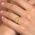 thumbnail image 4 of Gem Stone King 10K Two Tone Gold Yellow Citrine and Lab Grown Diamond Engagement Ring for Women | 1.85 Cttw | Oval Checkerboard 9X7MM | Gemstone November Birthstone | Size 5, 4 of 6
