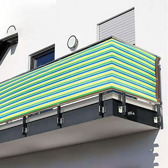 Floleo Striped Sun Shade Sail, 6.5x10ft 6.5x13ft 6.5x16ft UV Protection Patio Pergola Cover, Four Color Outdoor Sunshade Cloth with Reinforced Grommets for Fence Backyard Garden