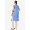 thumbnail image 2 of Woman Within Plus Size Lightweight Linen Vest Sweater, 2 of 6