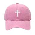 thumbnail image 2 of Siminsem 4th of July American Flag Hat Vintage Distressed Cotton Dad Hat Baseball Cap USA Adjustable Patriotic Hat for Men Women Retro Washed 6 Panel Unstructure, Pink, One Size, 2 of 6