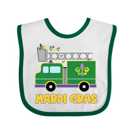 

Inktastic Mardi Gras Fire Truck with Fleur De Lis Trio Gift Baby Boy or Baby Girl Bib