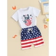 thumbnail image 3 of Nygoyerh Toddler Baby Boys 4th of July Outfits 6M 12M 18M 24M 3T Short Sleeve T-shirt + Stars Stripes Shorts 2Pcs Infant Casual Short Pants Sets Summer Clothes, 3 of 9