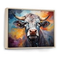 thumbnail image 2 of Designart "Colorful Cattle In A Celestial Setting" Animals Cow Floater Framed Canvas Prints, 2 of 5