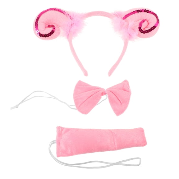 OULII 1 Set of Furry Ear Headband Pink Fabric Animal Theme Cosplay Accessory for Women and Friends