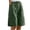 Green, variant on Bermuda Shorts for Women Wide Leg Cotton Linen Knee Length Summer Casual Long Shorts Loose High Waisted Short with Pockets(Red,XXL)