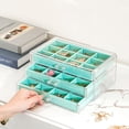 thumbnail image 3 of Joyero ProCase, organizador de pendientes, 3 cajones, color aguamarina, 3 of 7