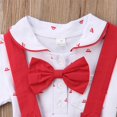 thumbnail image 6 of Newborn Infant Toddler Baby Boy Wedding Formal Suit Bowtie Gentleman Romper + Suspender Pants 2pcs Outfit Set 0-24M, 6 of 8