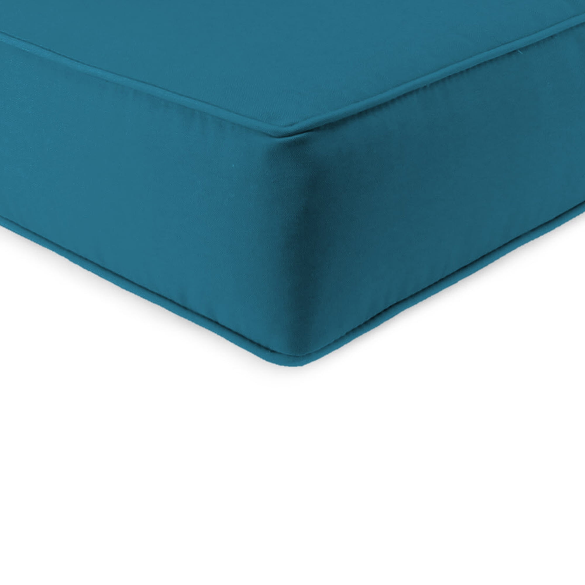 Jordan Manufacturing 46.5" x 24" Fresco Peacock Teal Solid Rectangular Outdoor Deep Seat Chair Cushion Set with Welt