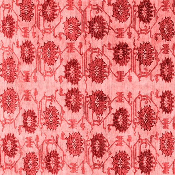 Ahgly Company Indoor Square Abstract Red Modern Area Rugs, 6' Square