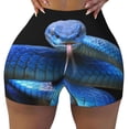 thumbnail image 2 of Fuzoiu Blue Viper Snake Print Women's Workout Shorts,Workout Biker Shorts Women,Exercise Fitness Shorts,Scrunch Short, Athletic Shorts for Gym Yoga Running Sport Active-Medium, 2 of 8