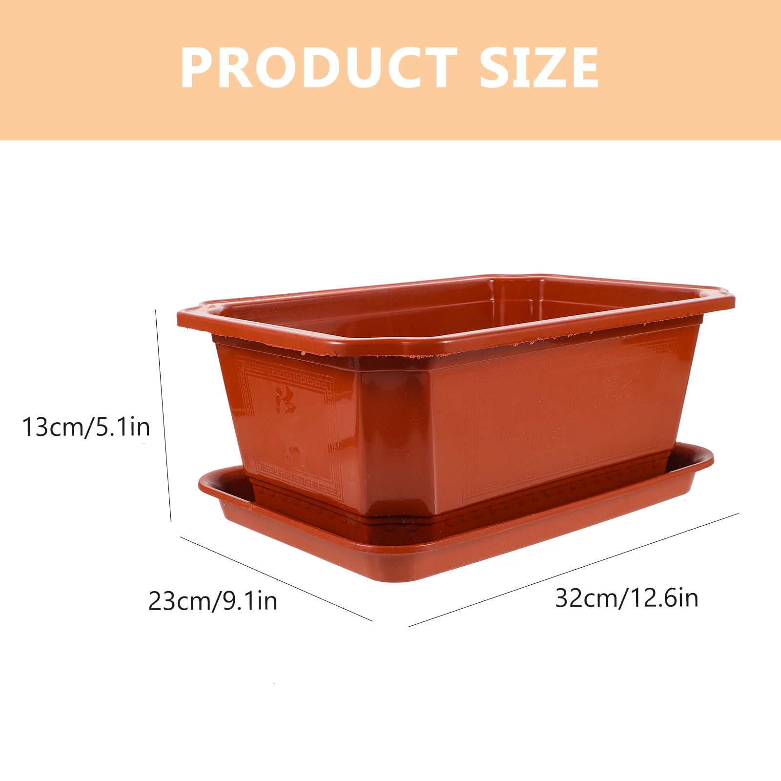 FENGGUIQU Set of 2 Large Dark Red Plastic Planter Pots for Small Plants, Ideal for Gardening Hobbyists and Indoor Outdoor Use