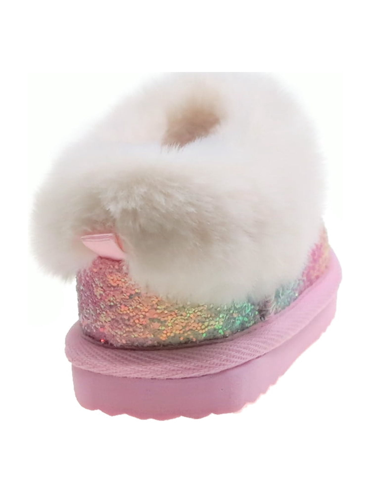 Wonder Nation Baby Girls Faux Fur Trim Slippers