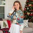thumbnail image 4 of Xixirimido Snowman Christmas Decor Pattern Kids Half Zip Hoodies for Girls 3D Graphic Hooded Sweatshirt Zipper Long Sleeve Pullover Top with Pockets Size 9-10, 4 of 7