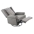 thumbnail image 2 of Pemberly Row Fauteuil Berçant et Inclinable USB Traditionnel en Tissu, Charbon, 2 of 9