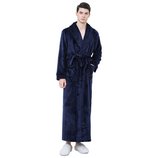 Albornoz Camisón Pijamas de otoño e invierno Albornoz largo grueso Albornoz de franela para mujer