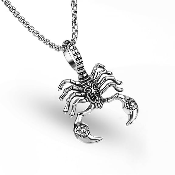 Scorpion Pendant Necklace Punk Stainless Steel Scorpio Zodiac Animal Biker Charm Necklace for Women Men Gothic Jewelry