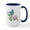 White/Navy Inside, variant on CafePress - Bird On Tree Limb With Spring Flowers Mugs - 15 oz Ceramic Large White Novelty Mug