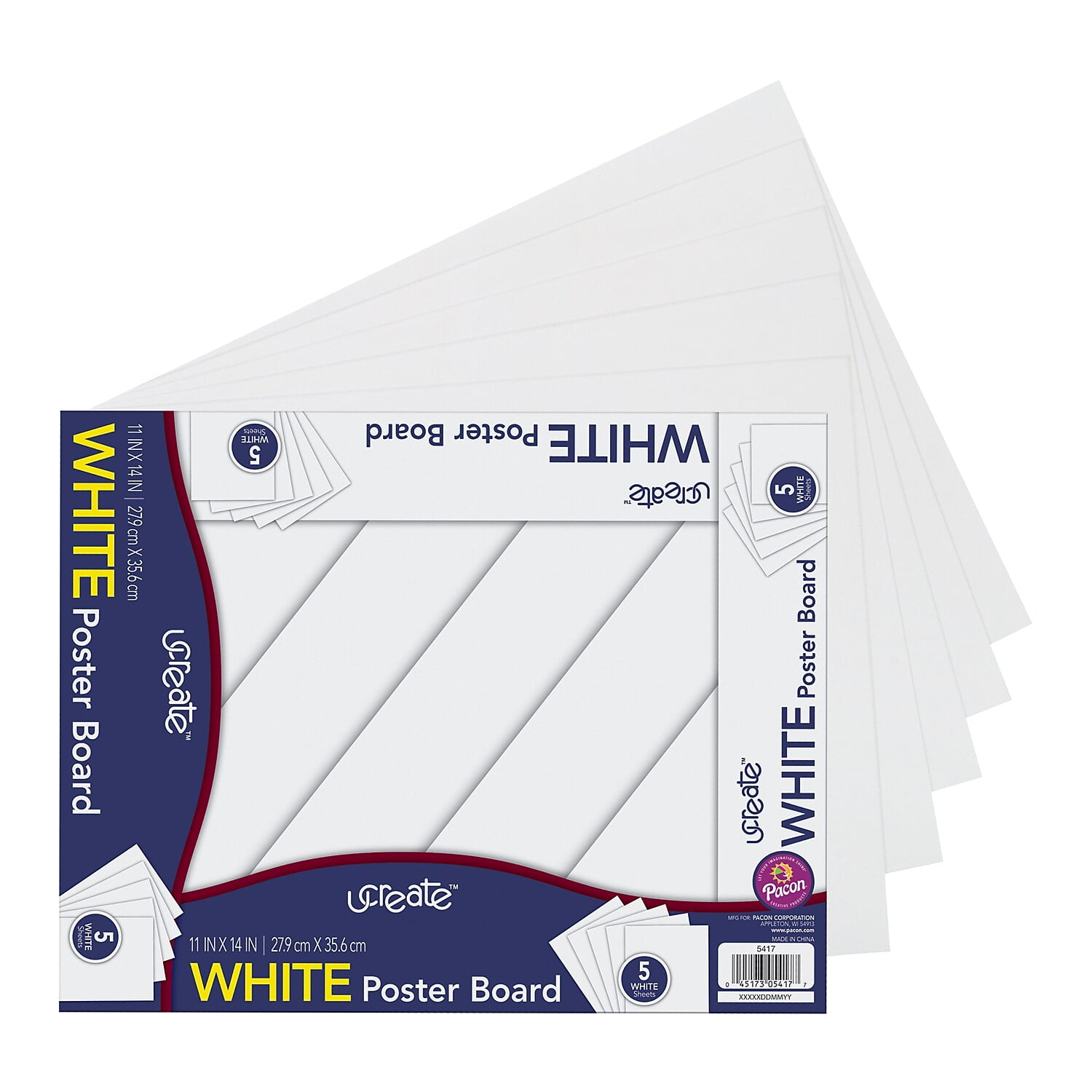PACON GoWrite! Dry Erase Poster Board, 22x28, White, 25 Count (5442)