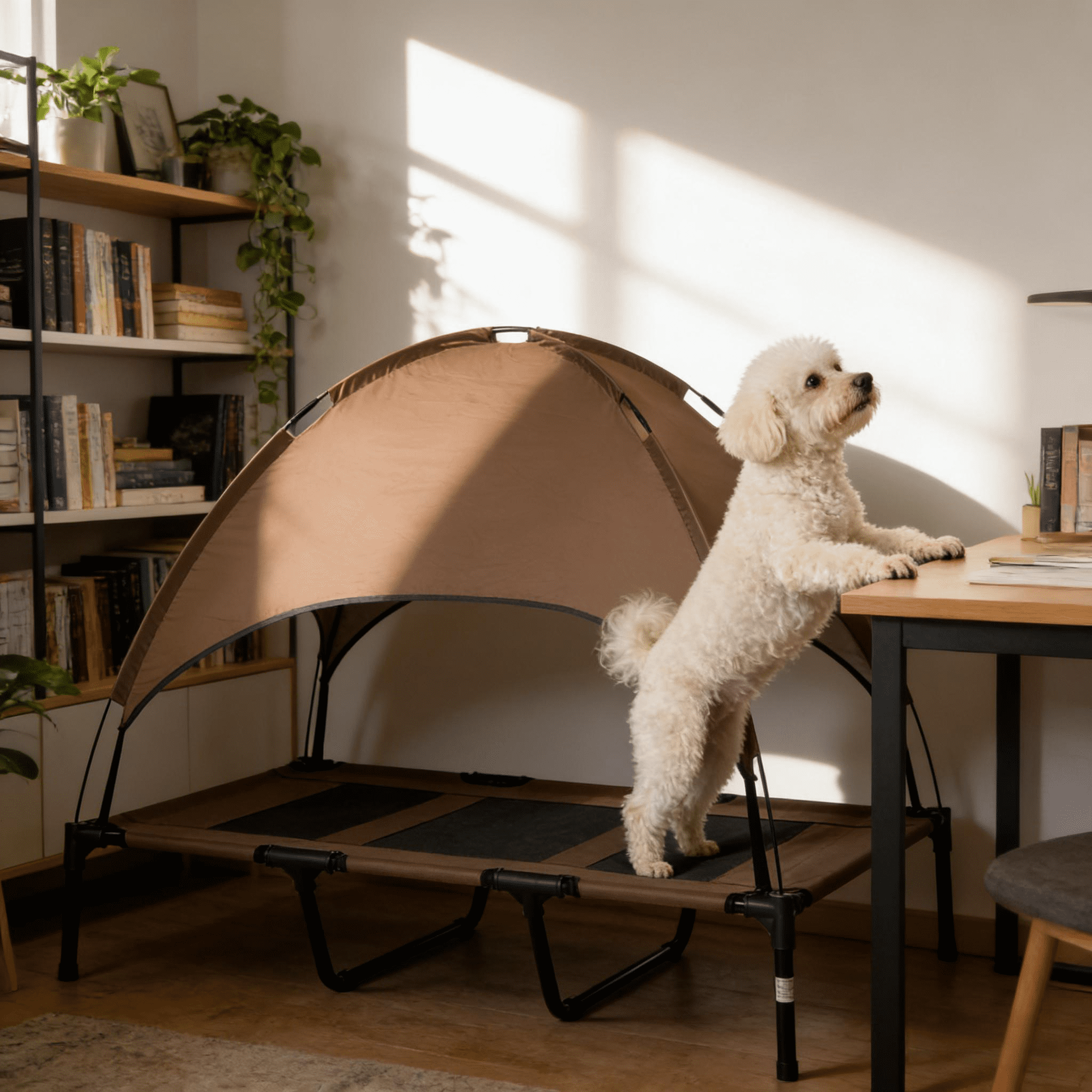 Orthopedic Dog Bed, Portable Pet Bed,Elevated Portable Dog Cot, Coffee Dog Bed,Mesh,Metal,Oxfabric,Polyester Cat Bed, Pet Supplies Pet Beds & Furniture