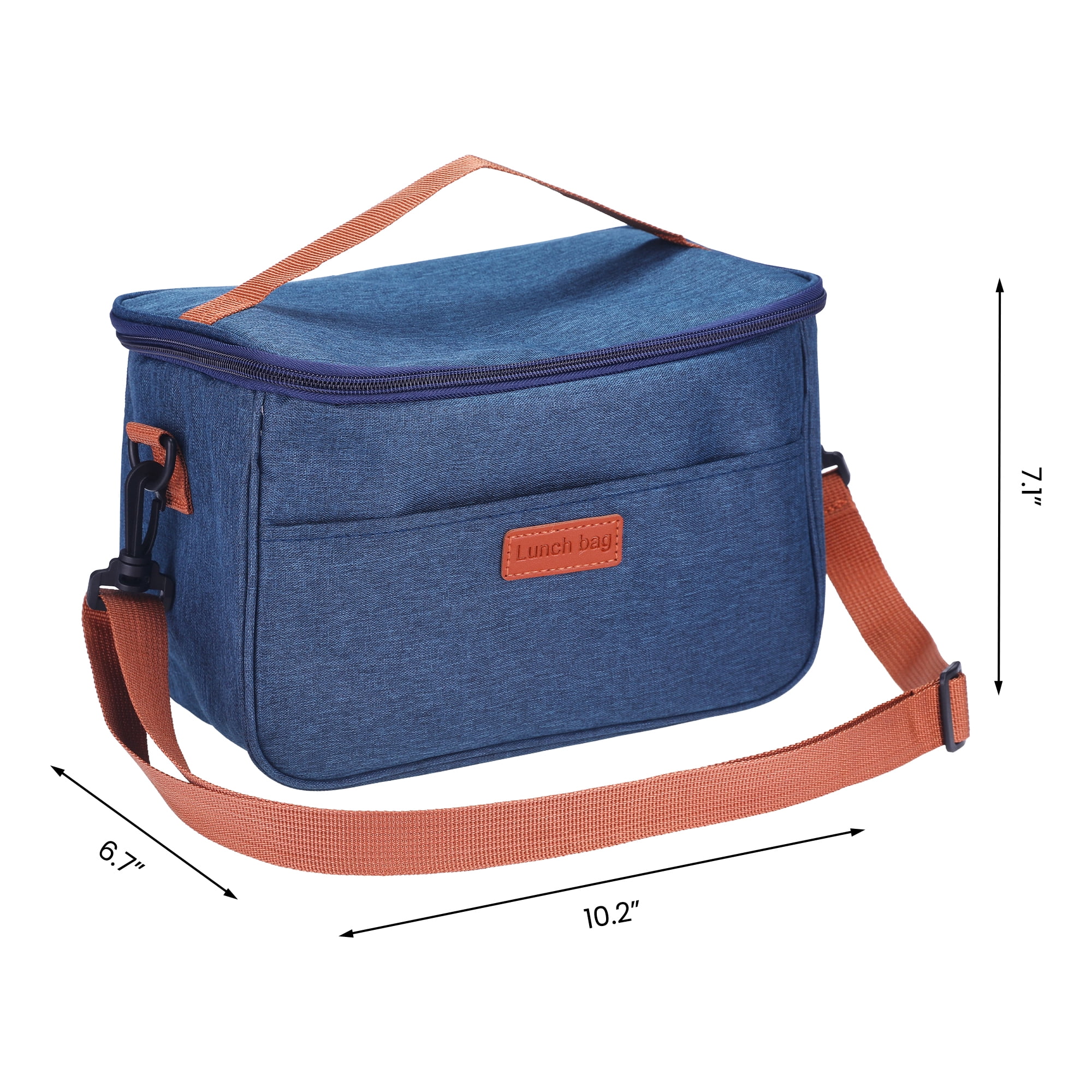 Unique Bargains Insulated Lunch Bag for Office Picnic Navy Blue