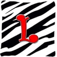 thumbnail image 1 of Carolines Treasures CJ1024-LPW1414 Monogram Initial L Zebra Red Decorative Fabric Pillow, 1 of 4