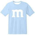 thumbnail image 4 of Men's Base Shirt Short Sleeve Letter Print Crewneck Pullover Top Light Blue 2XL, 4 of 4