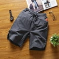 thumbnail image 3 of Men's Shorts Casual Cotton Linen Slim Beach Loose Tracksuit Shorts for Men Green, 3 of 3