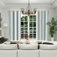 thumbnail image 3 of Lfeey Blackout Curtains 72 inches Long, Striped Printed Curtains for Bedroom, Insulated Lined, 42x72 inch, Loden Green, 2 Panels, 3 of 6